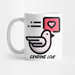 Love Bird Sending Love Romantic Red Mug